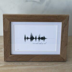 NEW It Is Well Soundwave Framed Wall Art 5x7in Black White Christian Hymn Rustic